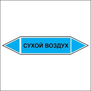 Знак маркировки трубопровода Сухой воздух - двусторонние направление
